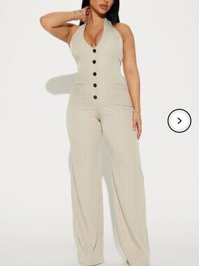 Fashion Nova (Same Old Ways Halter Jumpsuit In Cream)